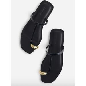 Madewell Women's The Dessa Toe Ring Sandal Black Sz 5 Pre-Loved Excellent Cond.